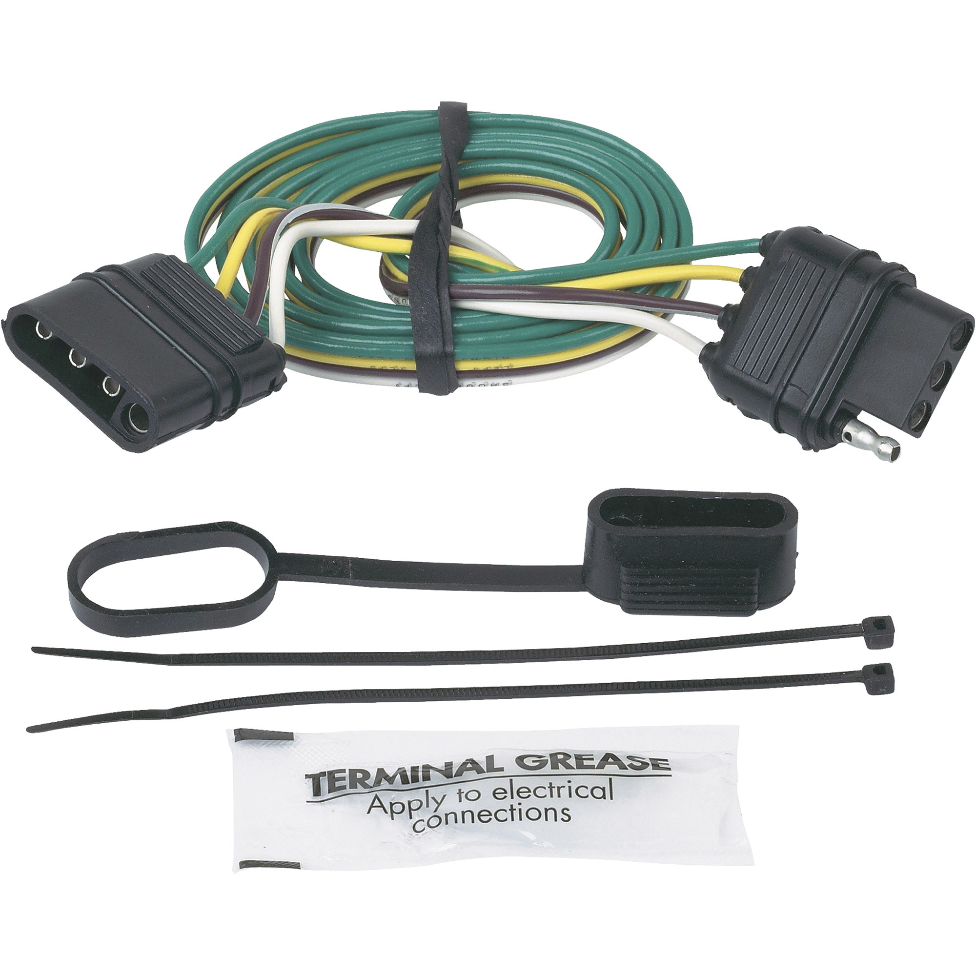 Hopkins Towing Solutions Trailer Light Wiring Adapter, 4-Wire Flat to 4-Wire Flat Extension, 48in.L, Model# 47115